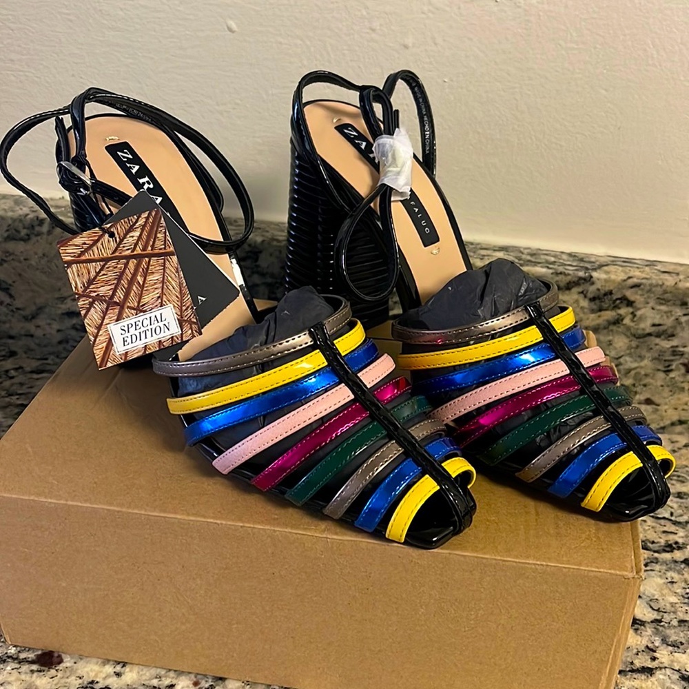 Zara Multi colored sandals in size 40